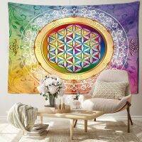 Oil Painting Colorful Mandala Tapestry Wall Hanging Psychedelic Witchcraft Abstract Art Bohemian Home Decor