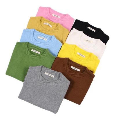 New 2022 Baby Boys Girls Sweater Kids Pullover Solid Color Cotton Knitwear Sweater Brand Cotton Long-Sleeve Children Knit Tops