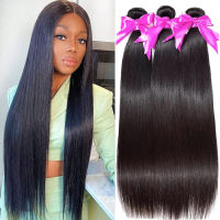 Straight Bundles 100% Unprocessed Human Hair Bundles 28 30 นิ้ว Virgin Hair 3 4 Bundles Brazilian Straight Weave Hair Extensions