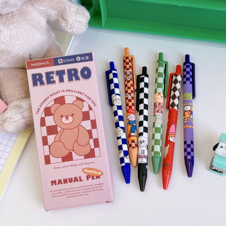 ปากกาหมึกเจลการ์ตูนเครื่องเขียนปากกาเซ็นชื่อแบบกริดของขวัญสำหรับเด็กสำหรับสุนัขหมี-gj56