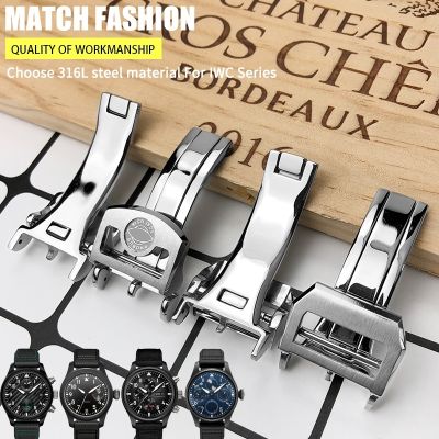 ⌚ 316L Stainless Steel 18mm Deployment Watch Buckle fit for IWC Big Pilot Spitfire Leather Watchband Folding Clasp Free Tools