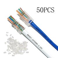 【DT】50PCS CAT6 rj45 Connector Plugs Network Cable Modular Pass Through CAT6 CAT7 CAT6a CAT5e Modular Cable Crystal Plugs 8P8C  hot