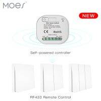 【CW】 Moes RF433Switch No Battery RemoteWallSwitchPowered No Wiring Needed Wall Panel Transmitter