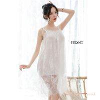 ชั้นสูง !! ชุดนอนเซ็กซี่ LINGERIE JUMBO PREMIUM LACE FIT M - XXL สีขาว - JS06C d
