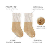 【cw】20 New Childrens Socks Autumn and Winter Fleece Lined Fur Selvedge Babys Socks Korean Warm Newborn Babies Socks Non-Slip Socks ！