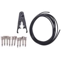 10Ft Guitar Solderless Pedalboard Cable Kit Angle Audio 6.35 Plugs for Guitar Effects Pedals