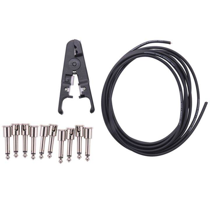 10Ft Guitar Solderless Pedalboard Cable Kit Angle Audio 6.35 Plugs for
