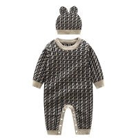 Fashion Baby Boys Full Printed Knit  Bodysuit Get Hat Free 6h