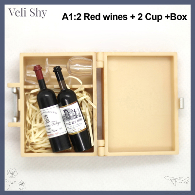 [Veli Shy] ขวดบ้านตุ๊กตาจำลองกล่องไวน์แดงขวดเครื่องประดับ DIY
