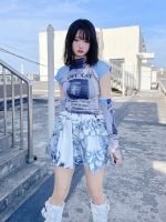 Original subculture Yabi hot girl two-dimensional cartoon y2k printed skirt Japanese skirt