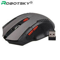 Robotsky 2.4กิกะเฮิร์ตซ์ Optical Mouse Gamer หนูสำหรับโน๊ตบุ๊คสก์ท็อปแล็ปท็อปที่มีตัวรับสัญญาณ USB สูงจุดต่อนิ้ว USB เมาส์เล่นเกมไร้สาย