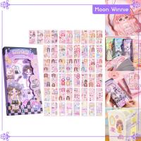 Moon หนังสือ Stiker Wajah 50ชิ้นสมุดบันทึกความทรงจำตกแต่งหนังสือสติกเกอร์เจ้าหญิงอินเทรนด์