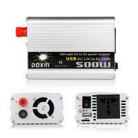 500W อินเวอร์เตอร์12 V 220 V เครื่องแปลงแรงดันไฟฟ้า DC 12 V ไปยัง AC 220 V ตัวแปลงไฟฟ้าพร้อมอะแดปเตอร์ที่ชาร์จแบตในรถ USB กำลังไฟสูงสุด1000W ใหม่