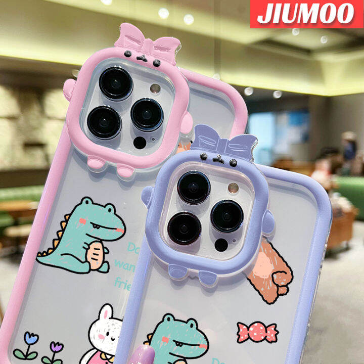 เคส-jiumoo-สำหรับ-vivo-v23-5g-s12-5g-v23i-5g-เคสโปร่งใสกันกระแทกลายการ์ตูนจระเข้หมีน่ารักเคสป้องกันเลนส์กล้องถ่ายรูปลายสัตว์ประหลาดน้อยน่ารักเรียบง่ายเคสซิลิโคนนิ่ม