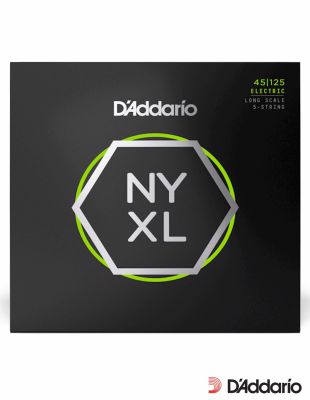 DAddario  NYXL45125 สายกีตาร์เบส สายเบส 5 สาย วัสดุเหล็กกล้าคาร์บอน ซีรีย์ NYXL ของแท้ 100% (Light Top / Medium Bottom 5-String, 45 - 125) ** Made in USA **