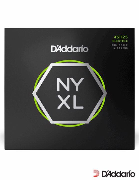 daddario-nyxl45125-สายกีตาร์เบส-สายเบส-5-สาย-วัสดุเหล็กกล้าคาร์บอน-ซีรีย์-nyxl-ของแท้-100-light-top-medium-bottom-5-string-45-125-made-in-usa