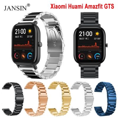 สแตนเลสสายรัดสำหรับ Xiaomi Huami Amazfit GTS สายรัดนาฬิกาข้อมืออัจฉริยะโลหะสำหรับ Huami Fit GTS สายรัดคอร์เรียอะไหล่ CarterFa