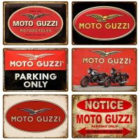 MOTO GUZZI Vintage Wall โปสเตอร์ Vintage Retro Wall House ร้านอาหารตกแต่งแผ่นโลหะ Wall Decor Art ป้ายโลหะป้ายดีบุก  （Stock size: 20cm * 30cm）