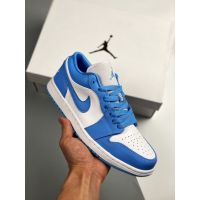 HOT 【Original】 ΝΙΚΕ A J 1 Low Men Basketball Shoes Men And Women Street Shoes Fashion All Match Sports Casual Shoes Blue White{Limited Time Offer}