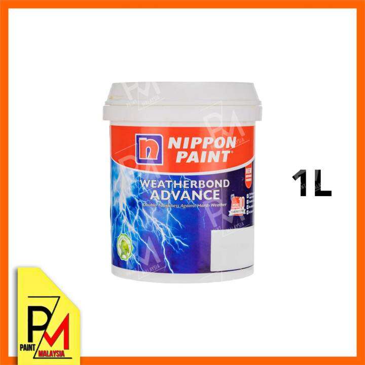 NIPPON Weatherbond Advance 1L Exterior Wall Paint UV Protetection Paint ...