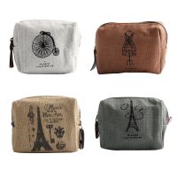 【CW】❖  Small Coin Purse Holder Fashion Classic Canvas Zip Wallet