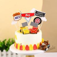 【Ready Stock】 ❂﹉ E05 Race Cars Cupcake Toppers Racing Car Theme Cupcake Picks Lets Go Racing Party Decorating Supplies