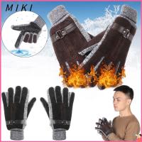 MIKI High Quality Knitted Big Size Men Gloves Winter Warm Gloves Moto Mittens