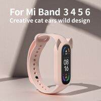 【LZ】 For Xiaomi Mi Band 6 5 4 3 Cat Earmuffs Case Silicone Strap Cat Ears Replacement Wristband TPU Material Smart Accessories