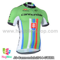 เสื้อจักรยานแขนสั้นทีม Cannondale 2014 เขียวขาวฟ้าแดง