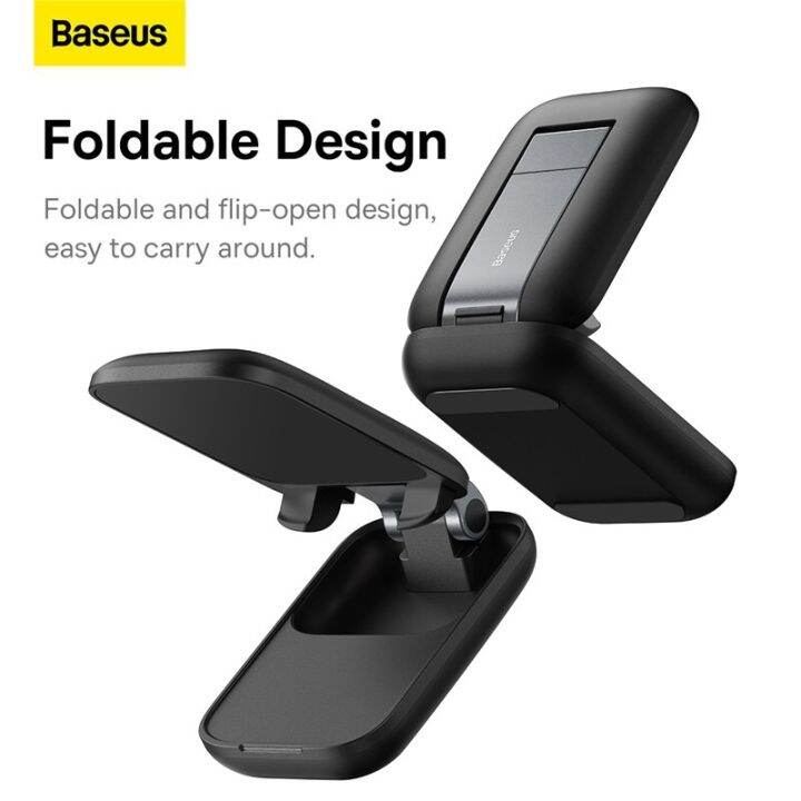 ขาตั้งโทรศัพท์แบบพับได้สำหรับโทรศัพท์มือถือ-baseus-ขาตั้งเดสก์ทอปปรับความสูงได้การออกแบบแบบพลิกเปิดกระจกในตัว