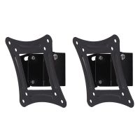 2X Universal Wall Mount Stand for 14-26Inch LCD LED Screen Height Adjustable Monitor Retractable Wall for Tv-C12