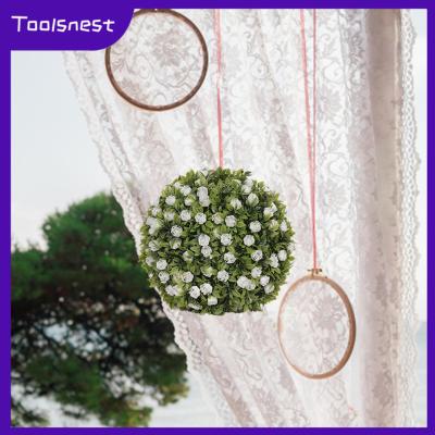 Toolsnest ลูกบอลพุ่มไม้แขวนดอกไม้พืชจำลอง7.8นิ้ว DIY อุปกรณ์ตกแต่งวัสดุ PE อเนกประสงค์สำหรับระเบียงงานแต่งงานและการตกแต่งบ้าน