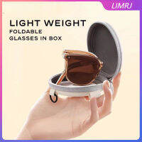 LIMRJ แว่นกันแดดพับได้ของผู้หญิงสำหรับผู้ชาย Ultra Light พร้อมเบาะลมกันแดดป้องกันรังสียูวีสำหรับสาวฮิปปี้ผู้ชาย (พร้อมกล่อง)