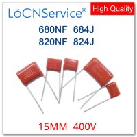 LoCNService 500PCS 400V 15MM 680NF 820NF 684J 824J CBB Polypropylene Film Capacitor High Quality