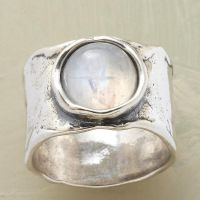 Vintage Round Moonstone Massive Rings for Women White Gold Color Women 39;s Large Ring Wedding Jewelry Accessories Gifts