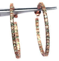 ต่างหูพลอยแท้ ซิทริน(Citrine) และ เพอริดอท (Peridot) เงินแท้ 925 ชุบนาค (rose gold)