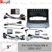 รถวิทยุ Fascias สำหรับ Ford Fiesta Mk6 2008-2017 9นิ้ว2DIN สเตอริโอแผง16PIN สายไฟสายไฟ Canbus ถอดรหัส