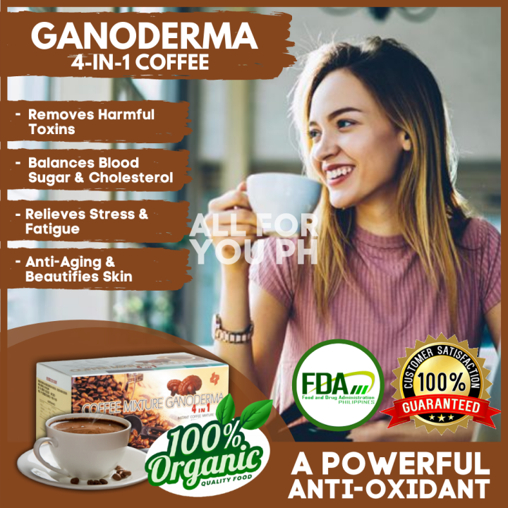 Instant Herbal Coffee Mixture with Ganoderma Powder 4in1, Fight Gastric