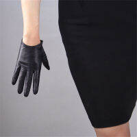 Real Leather Touchscreen Gloves 16cm Ultra Short Pure Sheepskin Female Touch White Mesh Sports Golf Women Gloves WZP02