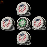 5PCS US Military Challenge Coin Army Veteranud Served Silver Plated Collectible Value Coin Home Decoration Gift