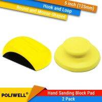 ✵ 2 Pack 5 Inch Hand Sanding Blocks Round and Mouse-Shaped for 5 Inch Hook and Loop discs for Wood Furniture Restoration Home Arts