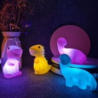 ETXCartoon Christmas Night Light LED Decoration Dinosaur Bear Girl Kids Children Toy Gift Lamp for Bedroom Bedside Room No Battery