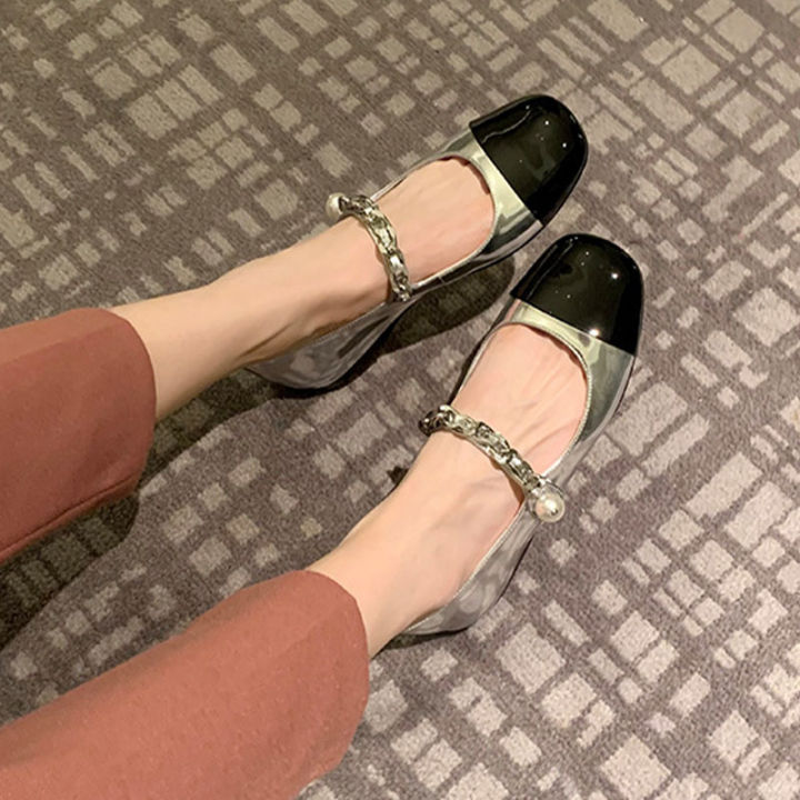 renben-รองเท้าเข้าคู่สีส้นแบนสไตล์ฝรั่งเศส-เหมาะสำหรับคุณแม่กลิ่นหอมขนาดเล็ก-mary-jane-รองเท้าผู้หญิงองุ่น