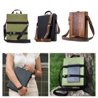 Writer Messenger Wood Box Crossbody Pencil Brush Storage Handmade Artist Tool With Adjustable Strap Retro Portable Briefcase