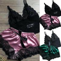 SEN 2PCS ผู้หญิง Lace ชุดนอนชุดชั้นในชุด Babydoll ชุดนอนชุดนอน