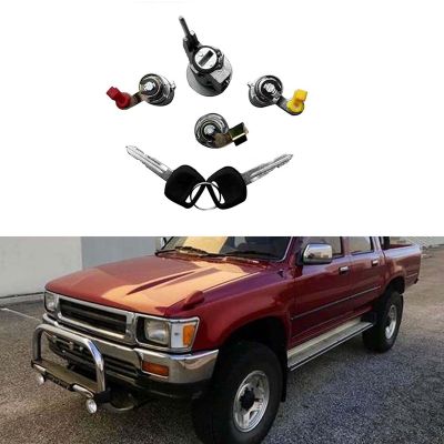 Car Ignition Door Locks &amp; Gas Lock with 2 Keys Cylinder Set Replacement for Toyota Pickup Truck 1988 - 1997 69005-35130 69058-60041
