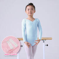 Children Long Sleeve Ballet Dance Leotard Cotton Professional Girls Gymnastics Costume High Elastic Bodysuit Lovely Wear Toddler