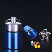 【CW】❧∏  Multifunctional Aluminum Alloy Pill Cache Drug Holder Keychain Medicine