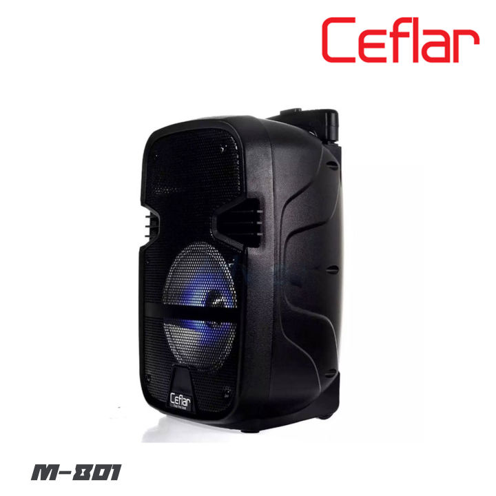 ceflar-m-801-ตู้ลำโพงเคลื่อนที่ขนาด-8-นิ้ว-กำลังขับ-1500-วัตต์-มีไมค์ลอย-1-ตัว-มือถือ-มี-echo-แต่งเสียงให้-สามารถเชื่อมต่อบูลทูธ-usb-mp3-มีแบตเตอรี่ใน