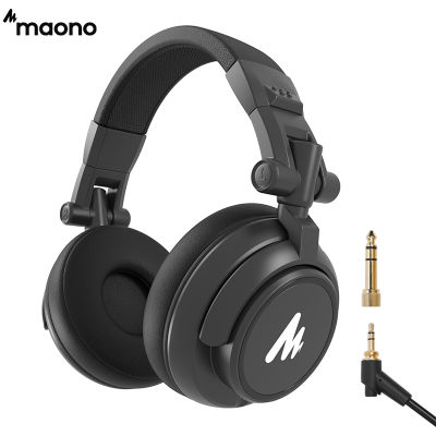 MAONO Professional DJ Studio Monitor Headphones Over Ear and Detachable Plug & Cable with 50mm Driver for DJ Studio a AU-MH601